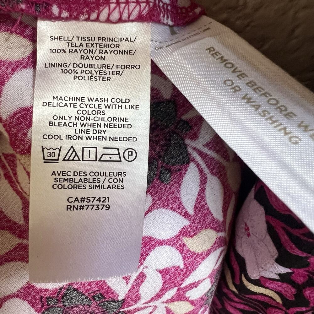 Ann Taylor NWT Mixed Floral Faux Wrap Midi Dress Puff Slv Cottagecore Sz 4P $189 - Picture 6 of 7
